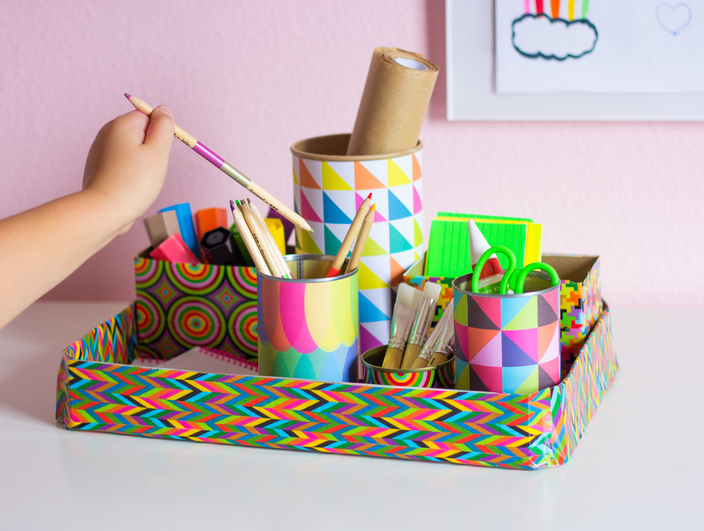 Craft Roll DIY Desk Organizer for Kids