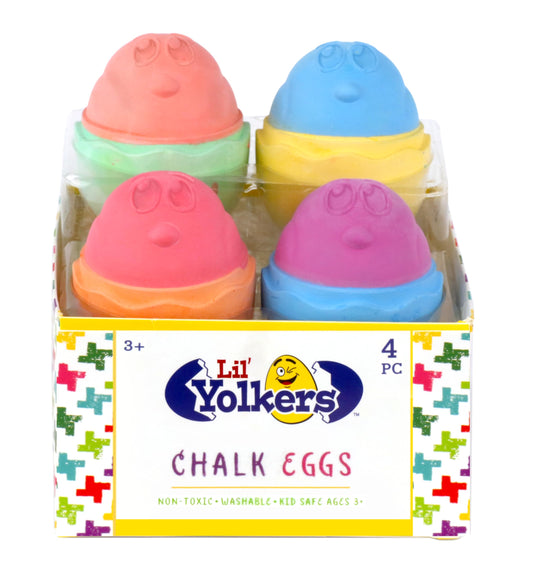 Colored Lil Yolkers Egg Chalk (4 Pieces, Multicolor)